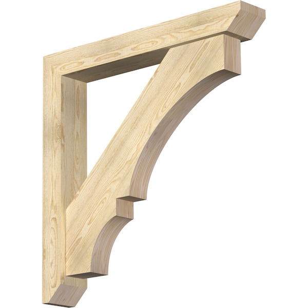 Ekena Millwork Balboa Slat Rough Sawn Bracket w/ Offset Brace, Douglas Fir, 6"W x 40"D x 40"H BKT0604X40X40BOA06RDF - main